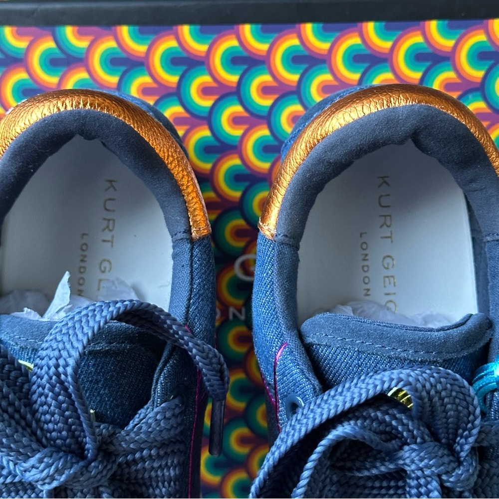 Kurt Geiger Southbank Blue Other Fabric Leather Sneakers US 9 EUR 40 - Picture 4 of 15